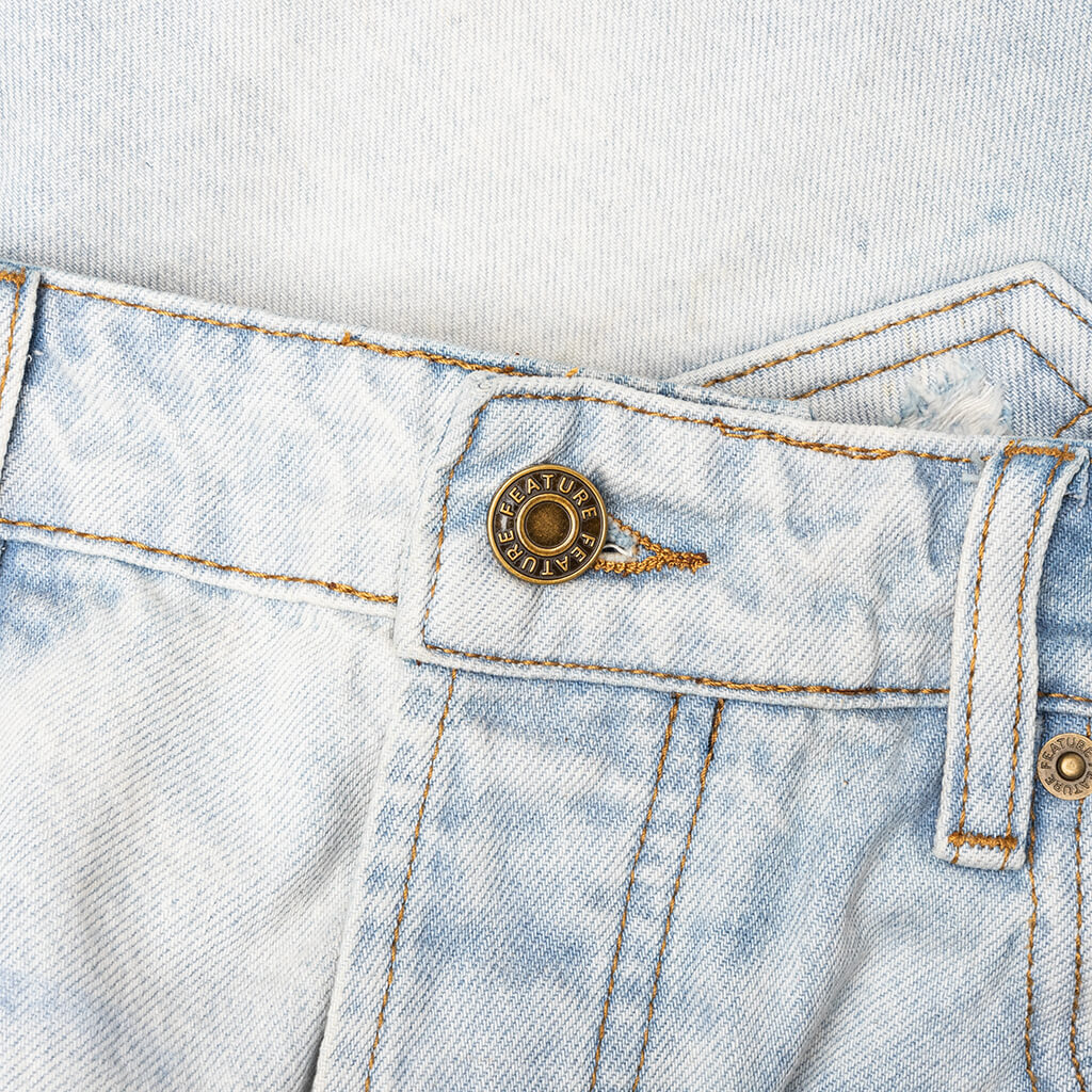 Ian Slim Denim Short Vintage Light Blue