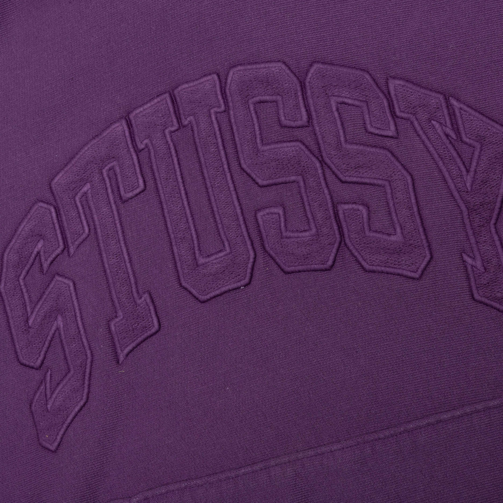 Embroidered Relaxed Hoodie Purple