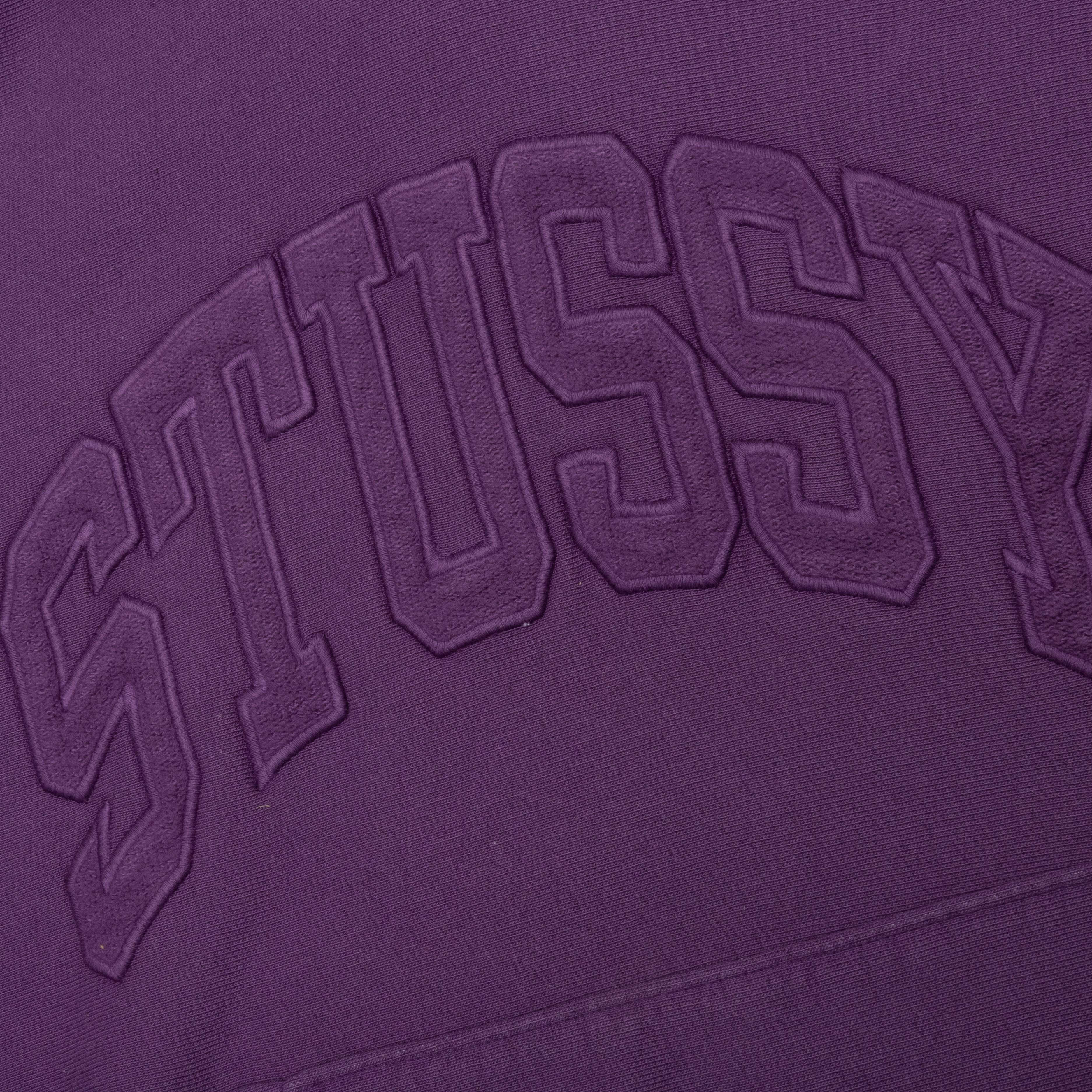 Embroidered Relaxed Hoodie Purple