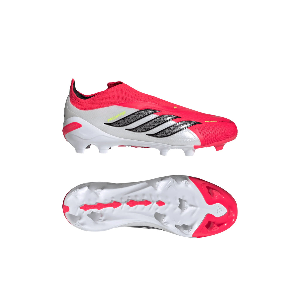 adidas Predator Elite Laceless FG Firm Ground Youth Soccer Cleats Red Black White