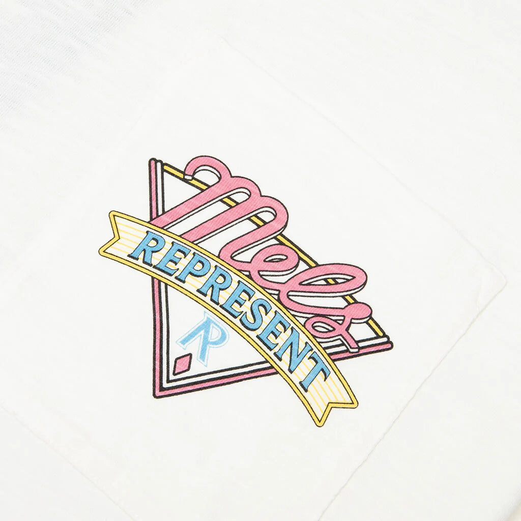 Represent x Mels Diner T Shirt Flat White