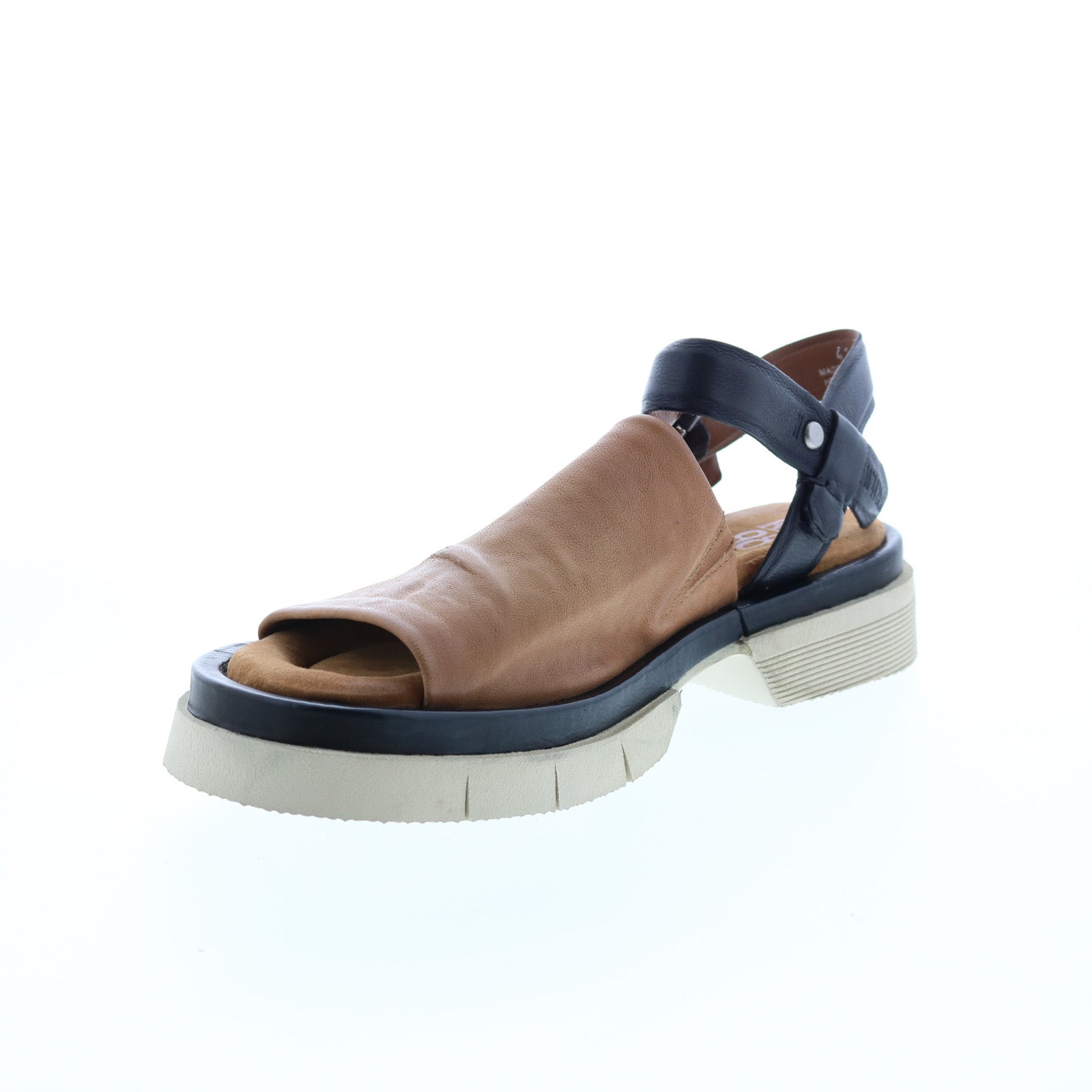 Ferman A64006-201 Womens Brown Leather Platform Sandals Shoes