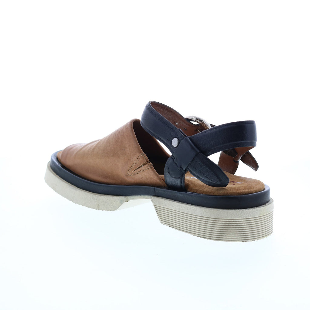Ferman A64006-201 Womens Brown Leather Platform Sandals Shoes