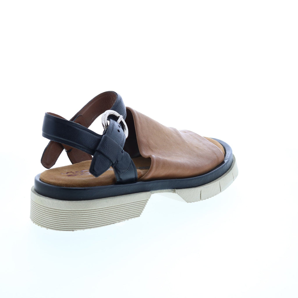 Ferman A64006-201 Womens Brown Leather Platform Sandals Shoes