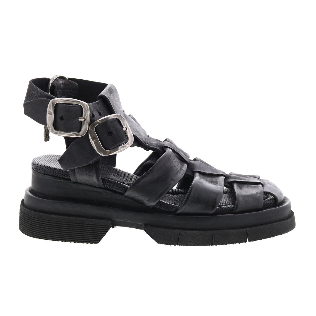 Colter A68002-101 Womens Black Leather Gladiator Sandals Shoes