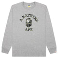 1st Camo College Long Sleeve Tee Grey Green