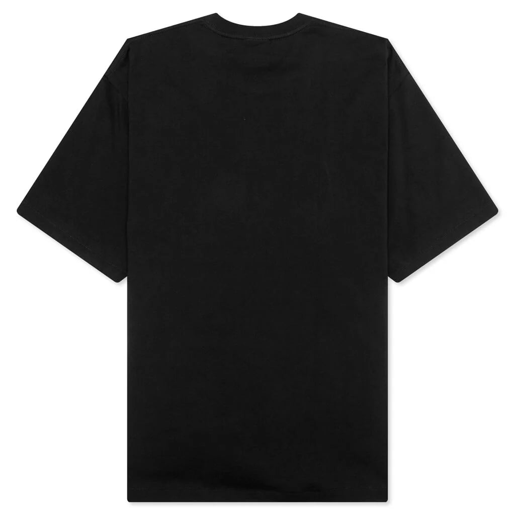 Water Print College Logo Relaxed Fit Tee Black