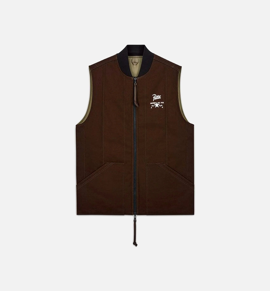 Patta Four Leaf Clover Utility Reversible Mens Vest Brown