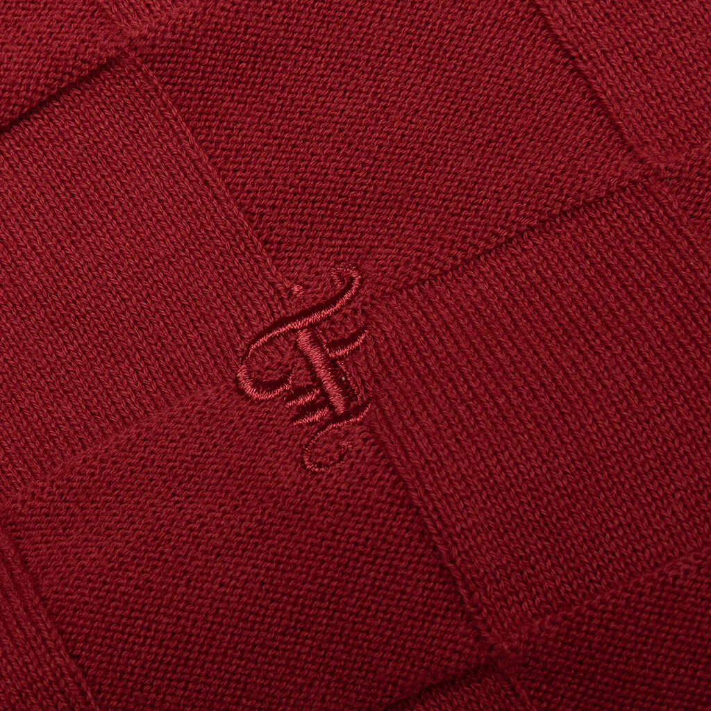 Palmer Checked L S Sweater Polo Sunday Red