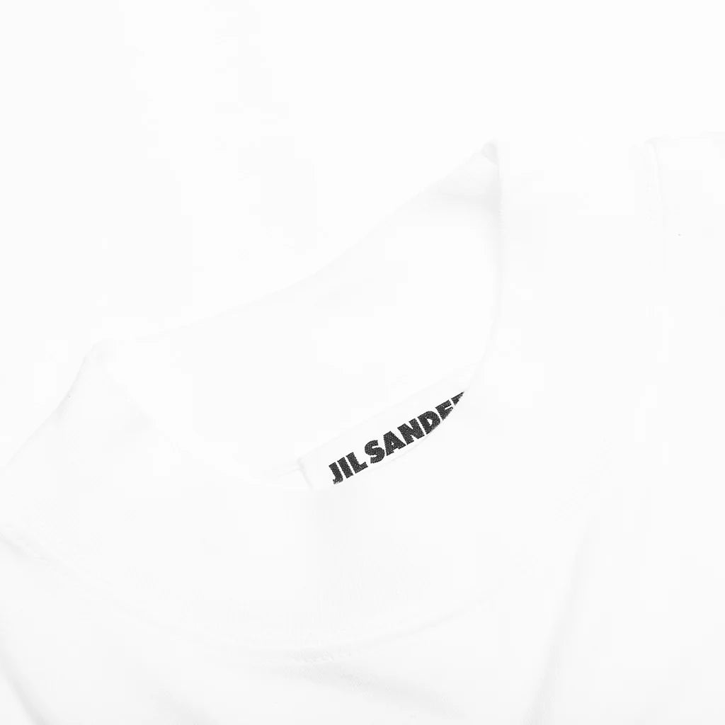 Mock Neck Boxy Fit T Shirt White