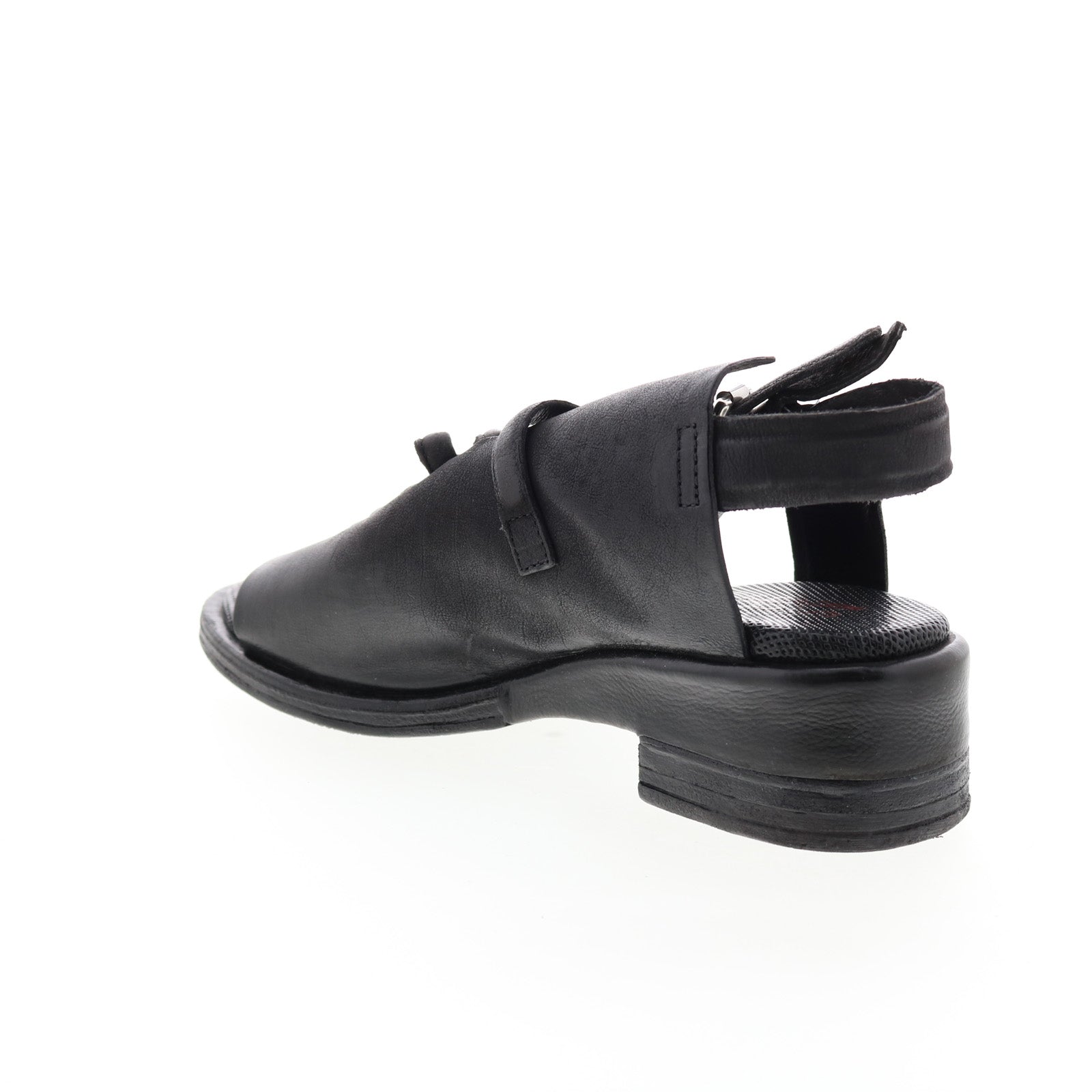 Simmy A70002-101 Womens Black Leather Hook & Loop Strap Heels Shoes