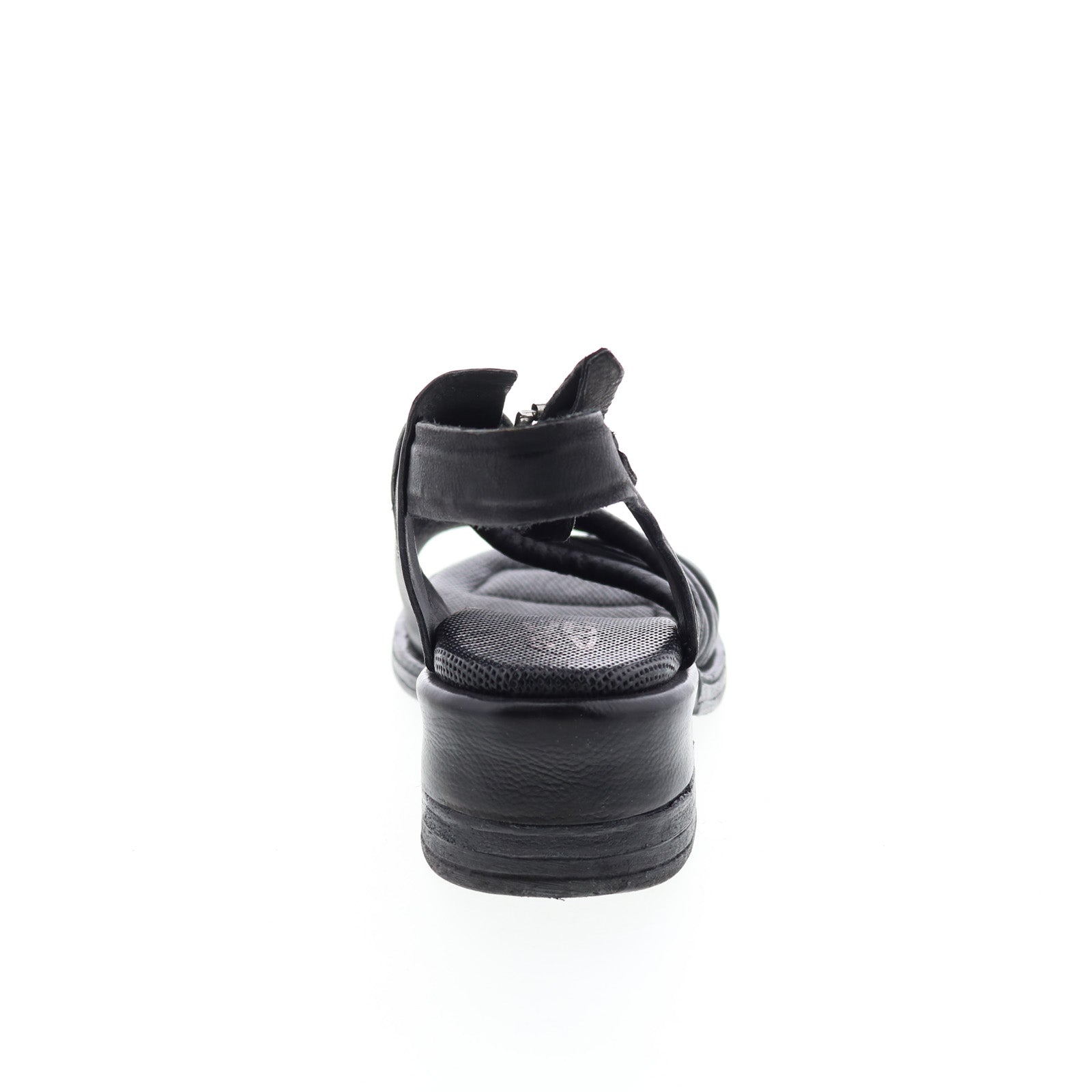 Simmy A70002-101 Womens Black Leather Hook & Loop Strap Heels Shoes