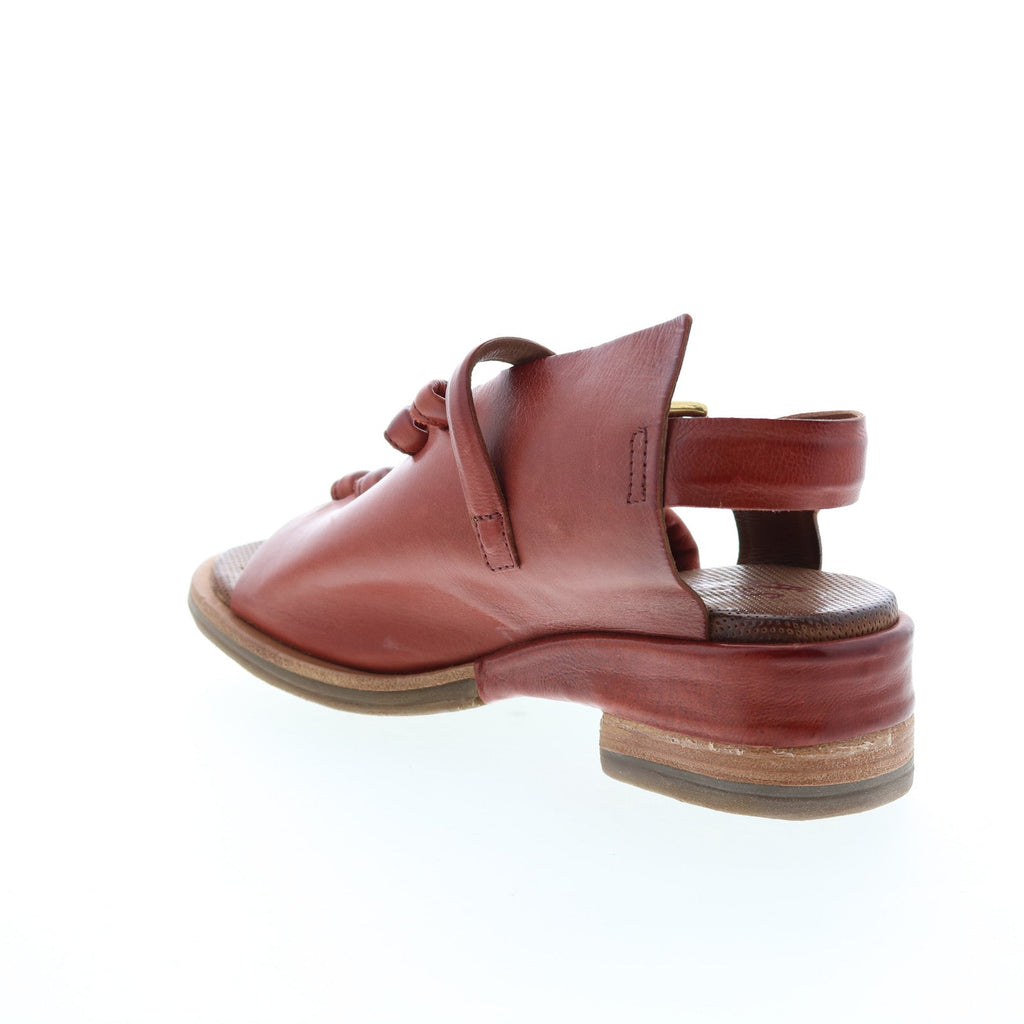 Simmy A70002-201 Womens Brown Leather Hook & Loop Strap Heels Shoes
