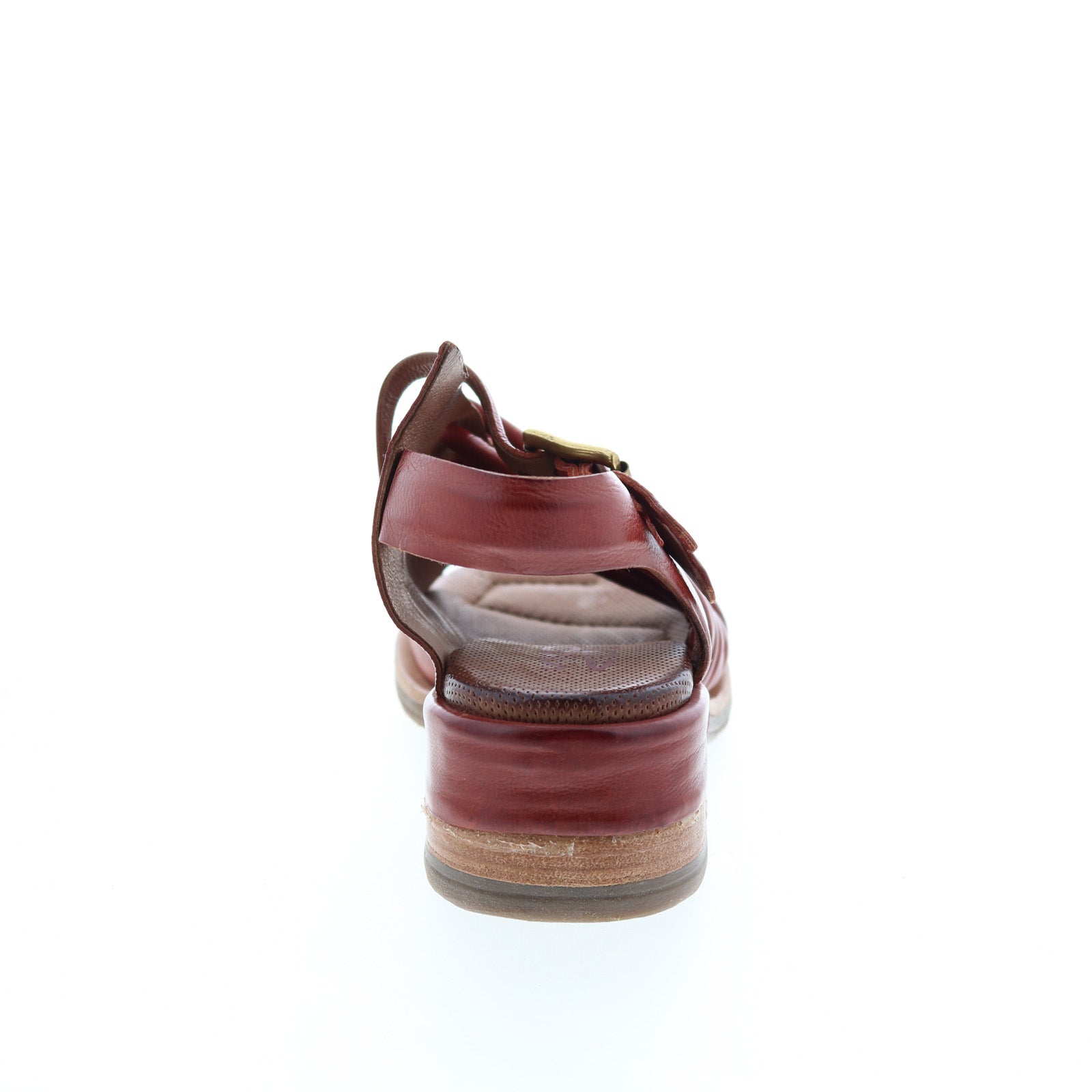 Simmy A70002-201 Womens Brown Leather Hook & Loop Strap Heels Shoes