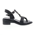Sollie A70007-101 Womens Black Leather Heeled Sandals Shoes