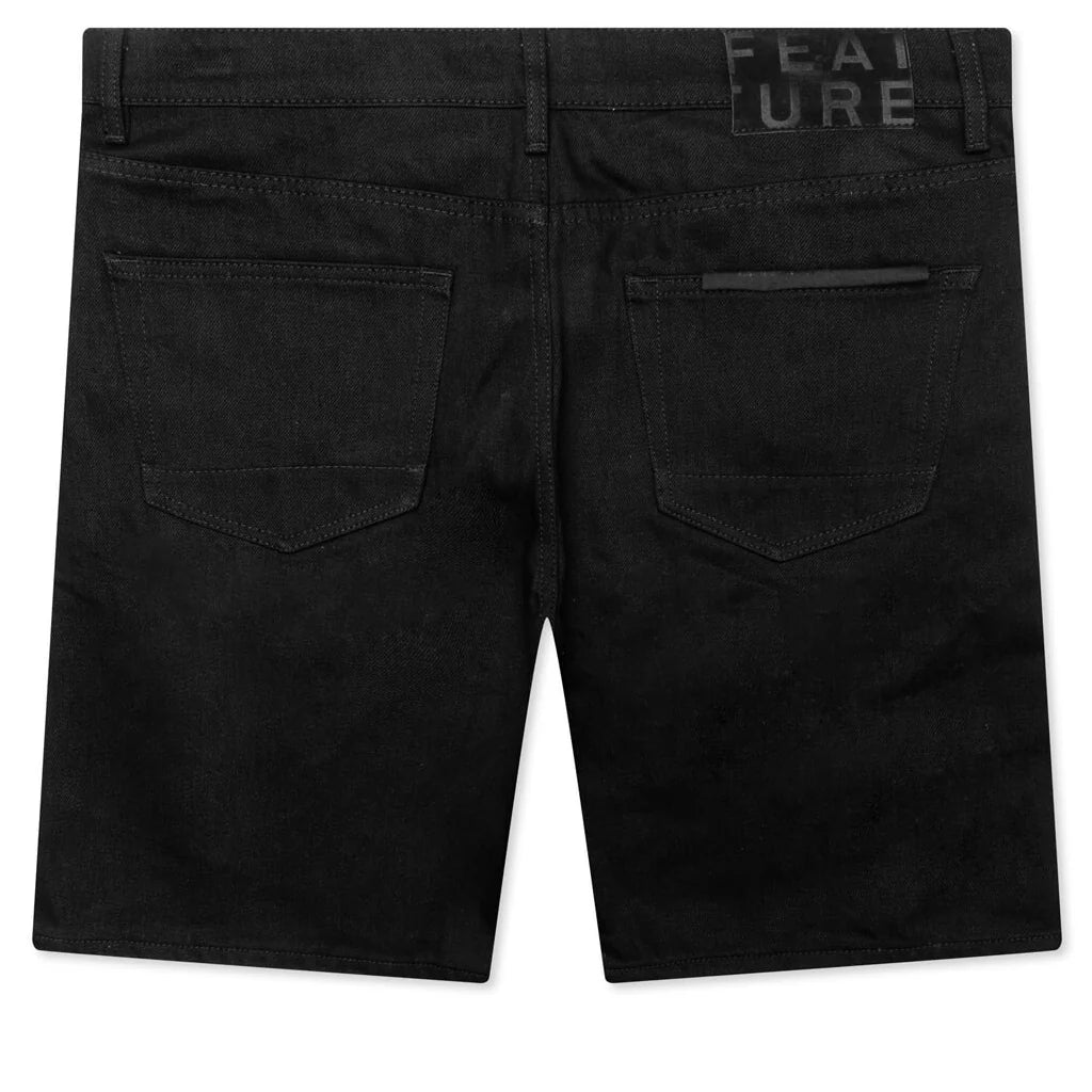 Berry Wide Denim Short Jet Black
