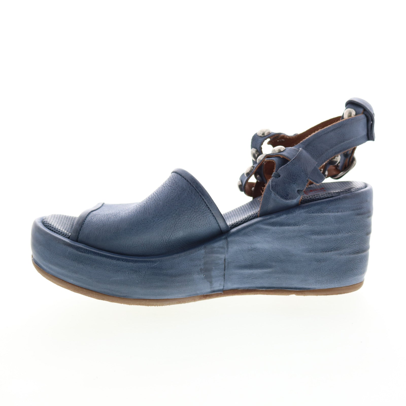 Arttie A76002-201 Womens Blue Leather Wedges Sandals Shoes