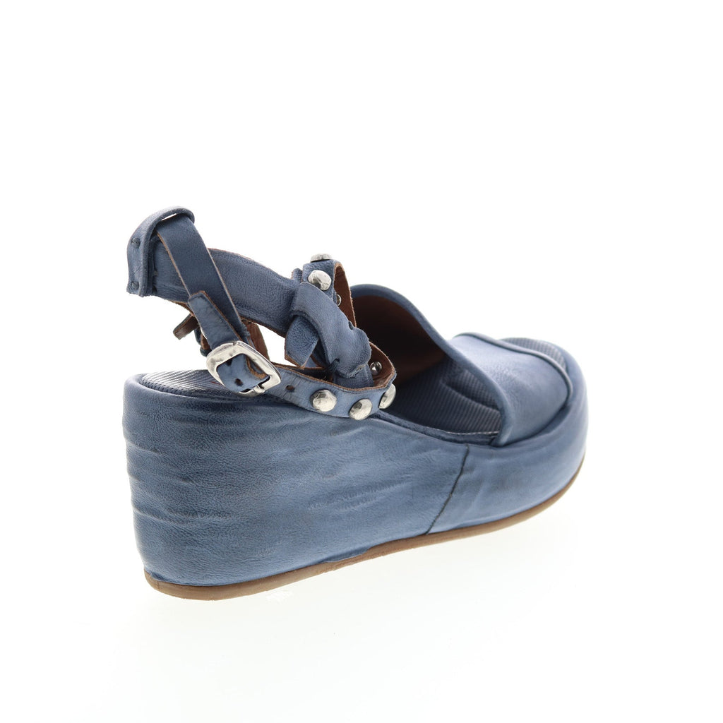 Arttie A76002-201 Womens Blue Leather Wedges Sandals Shoes