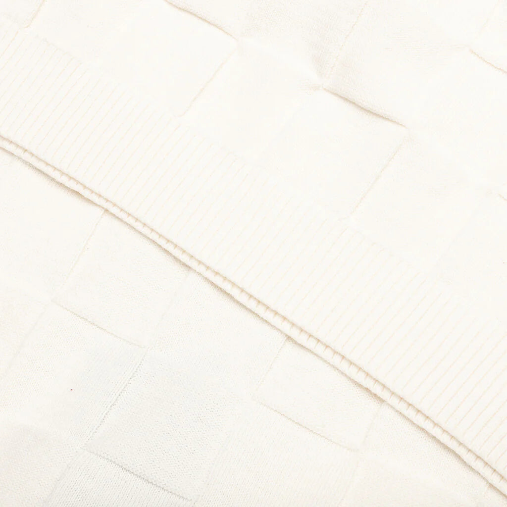 Palmer Checked L S Sweater Polo Clubhouse Cream