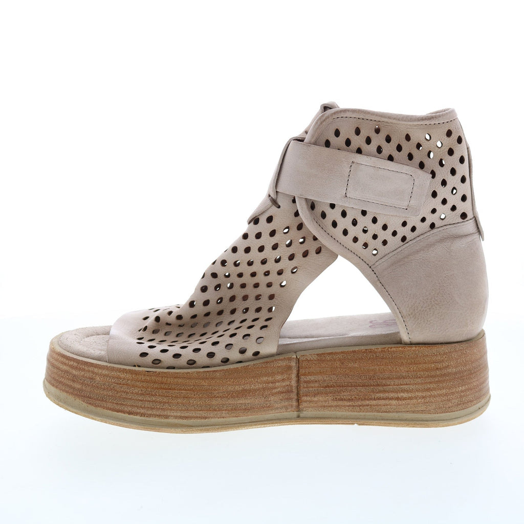 Prentice A78003-101 Womens Beige Leather Sandals Wedges Shoes