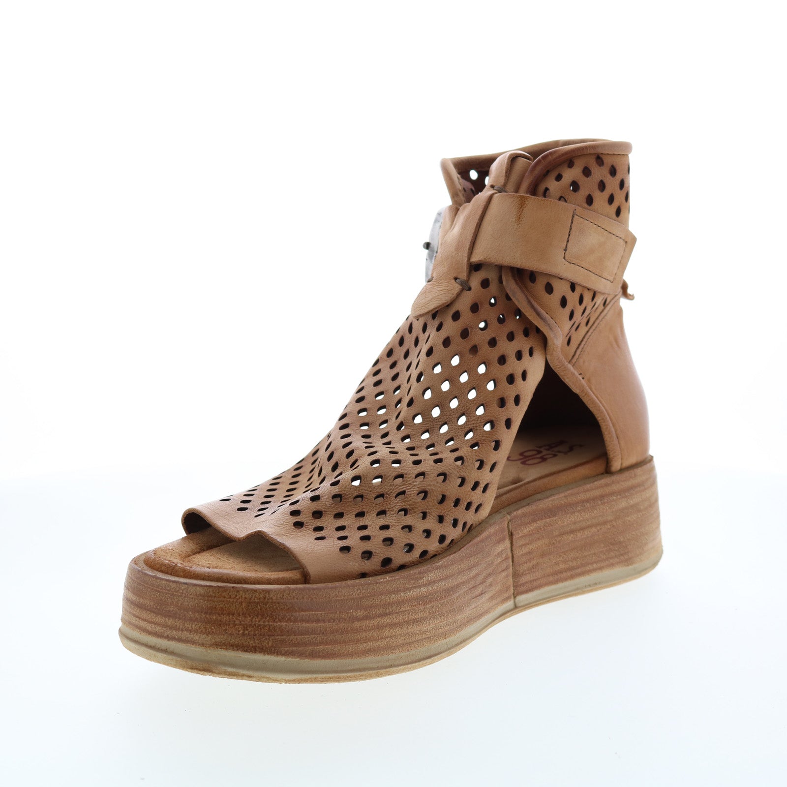 Prentice A78003-101 Womens Brown Leather Sandals Wedges Shoes