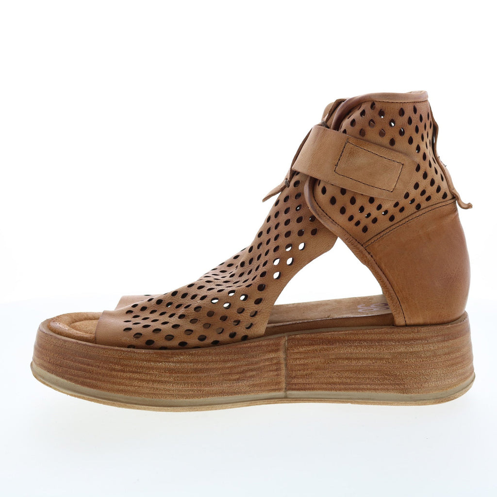 Prentice A78003-101 Womens Brown Leather Sandals Wedges Shoes