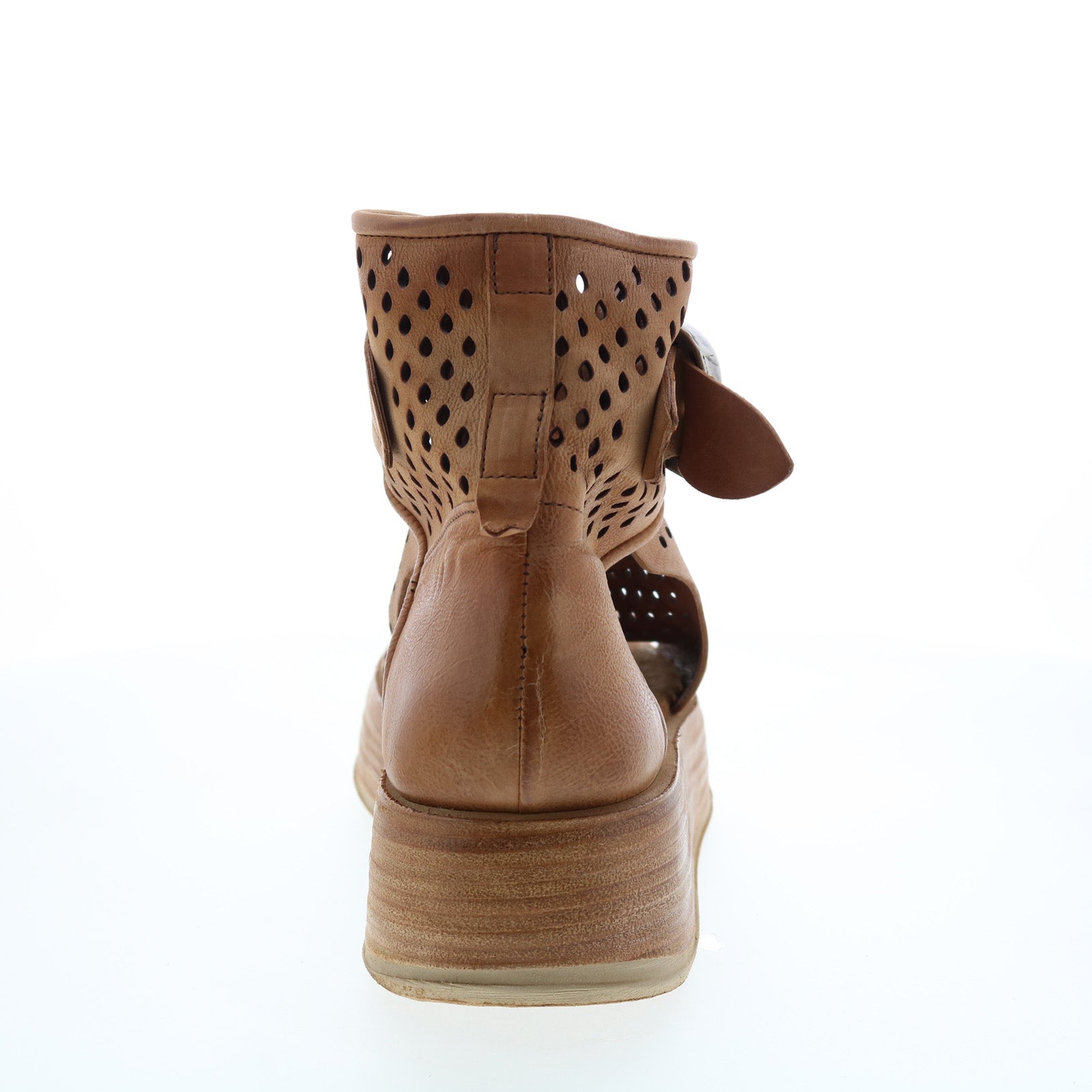 Prentice A78003-101 Womens Brown Leather Sandals Wedges Shoes