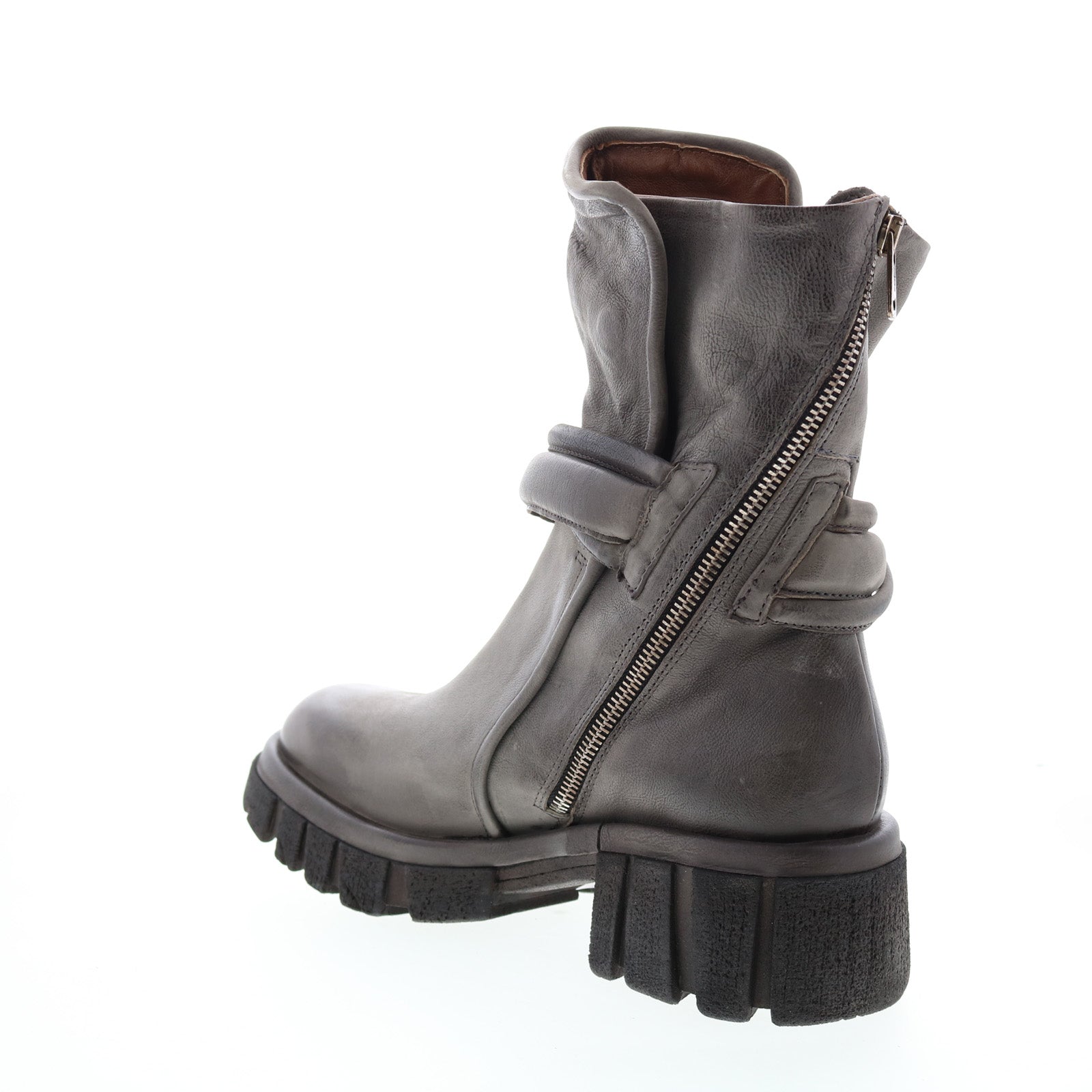Hersh A82206-301 Womens Gray Leather Zipper Casual Dress Boots