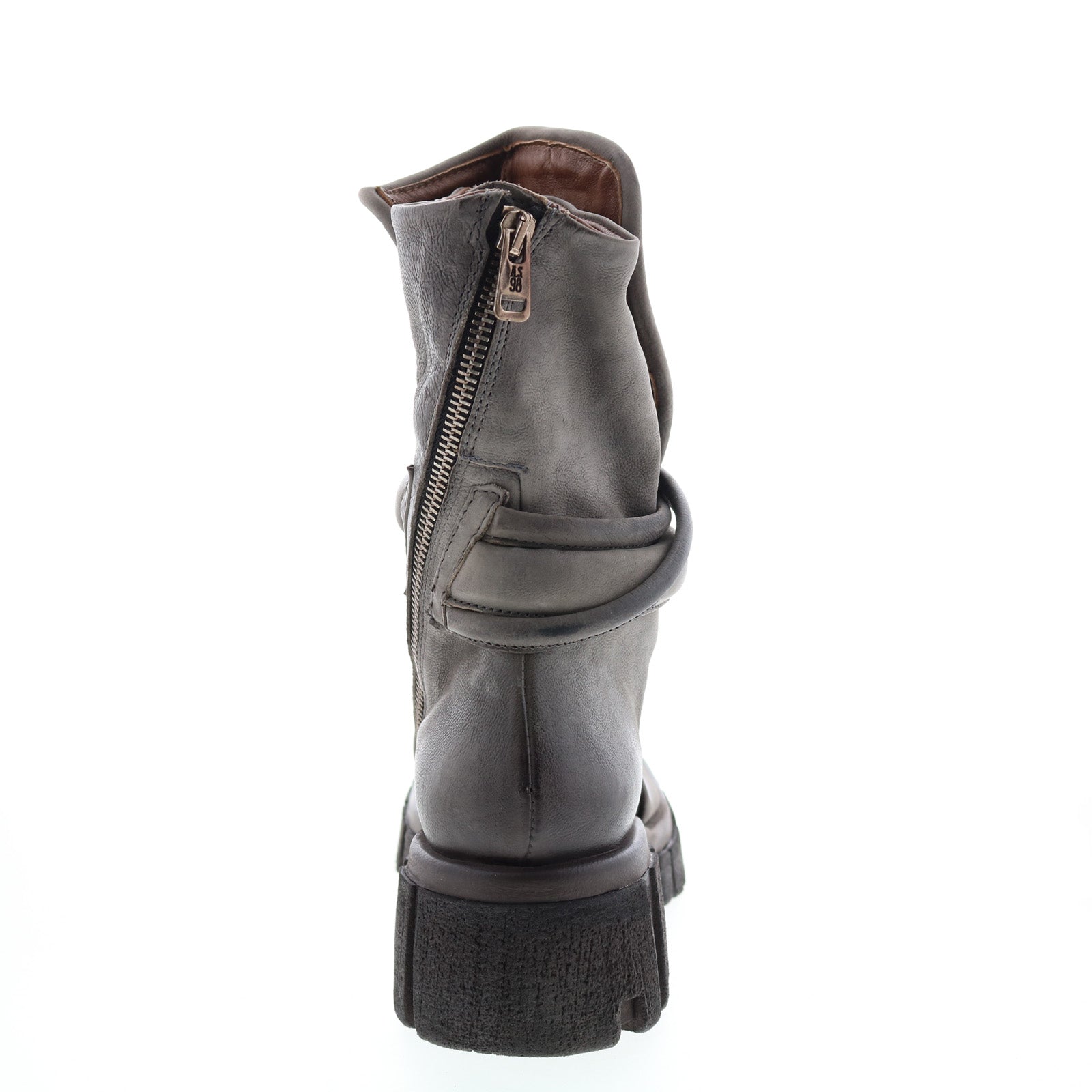 Hersh A82206-301 Womens Gray Leather Zipper Casual Dress Boots