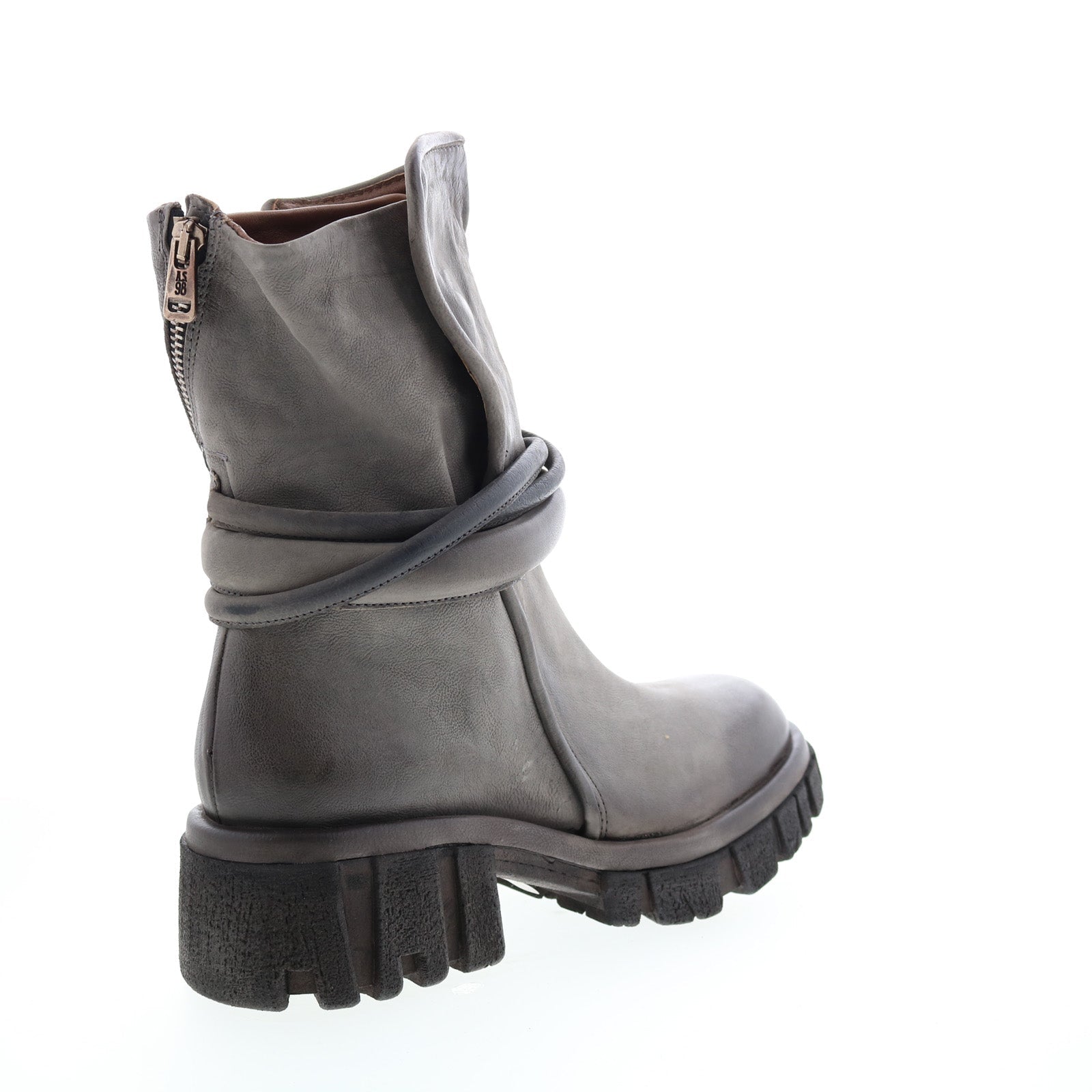 Hersh A82206-301 Womens Gray Leather Zipper Casual Dress Boots