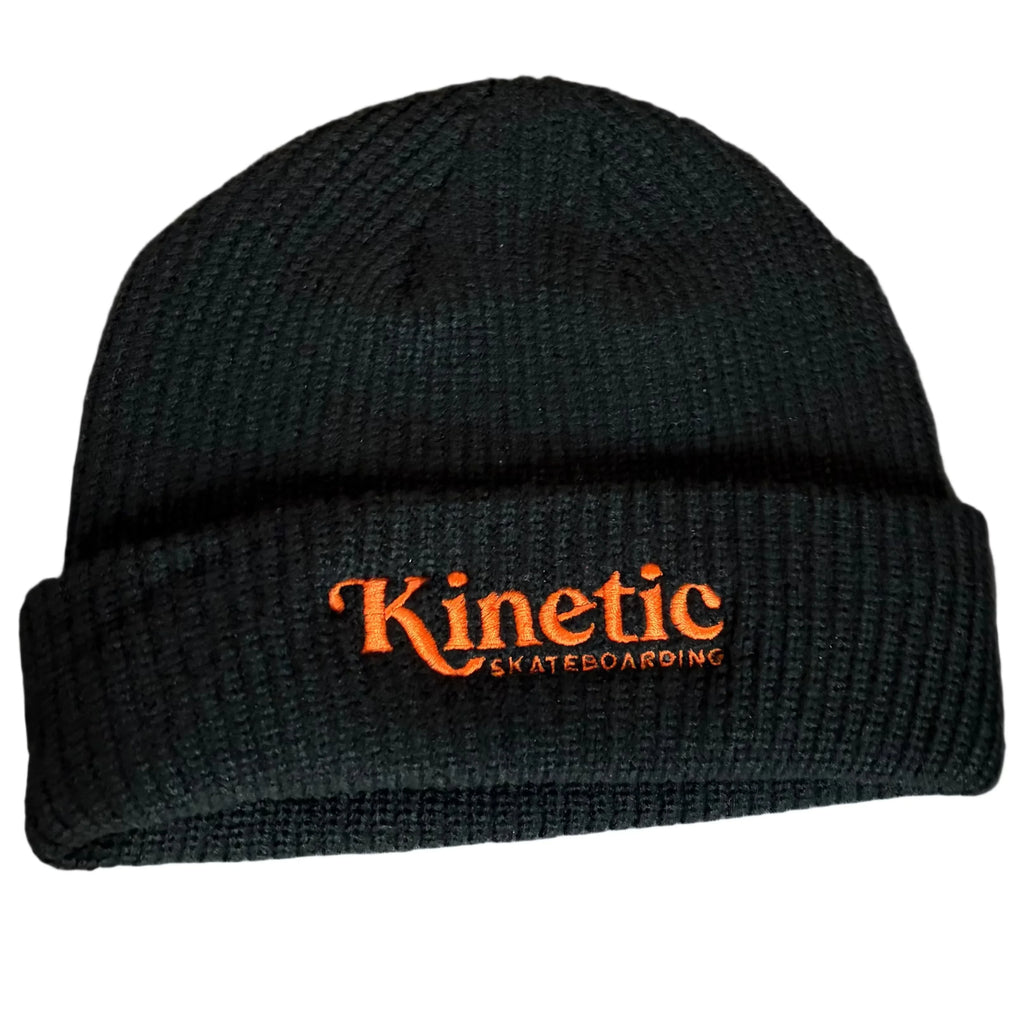 Kinetic Logo Cuff Beanie Black Orange