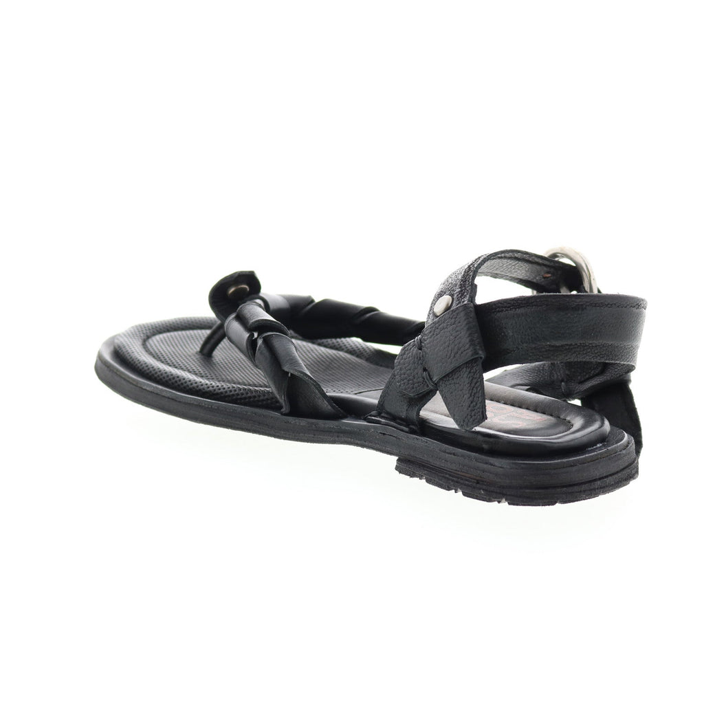 Tarron A84001-101 Womens Black Leather Strap Sandals Shoes