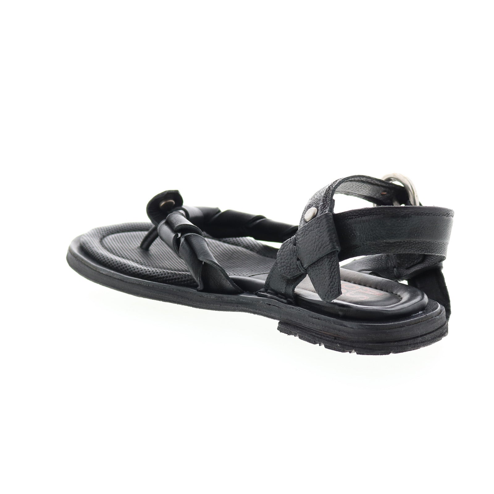 Tarron A84001-101 Womens Black Leather Strap Sandals Shoes