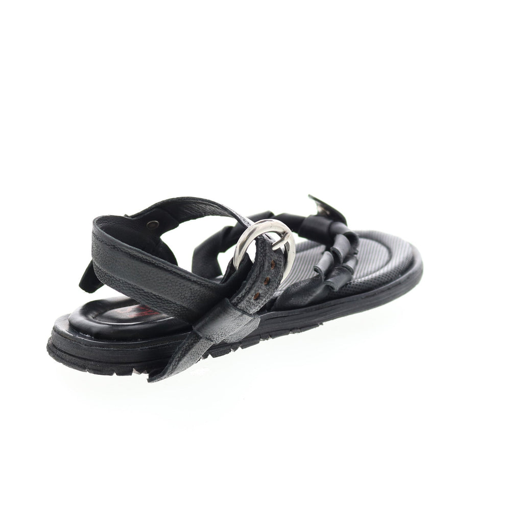 Tarron A84001-101 Womens Black Leather Strap Sandals Shoes