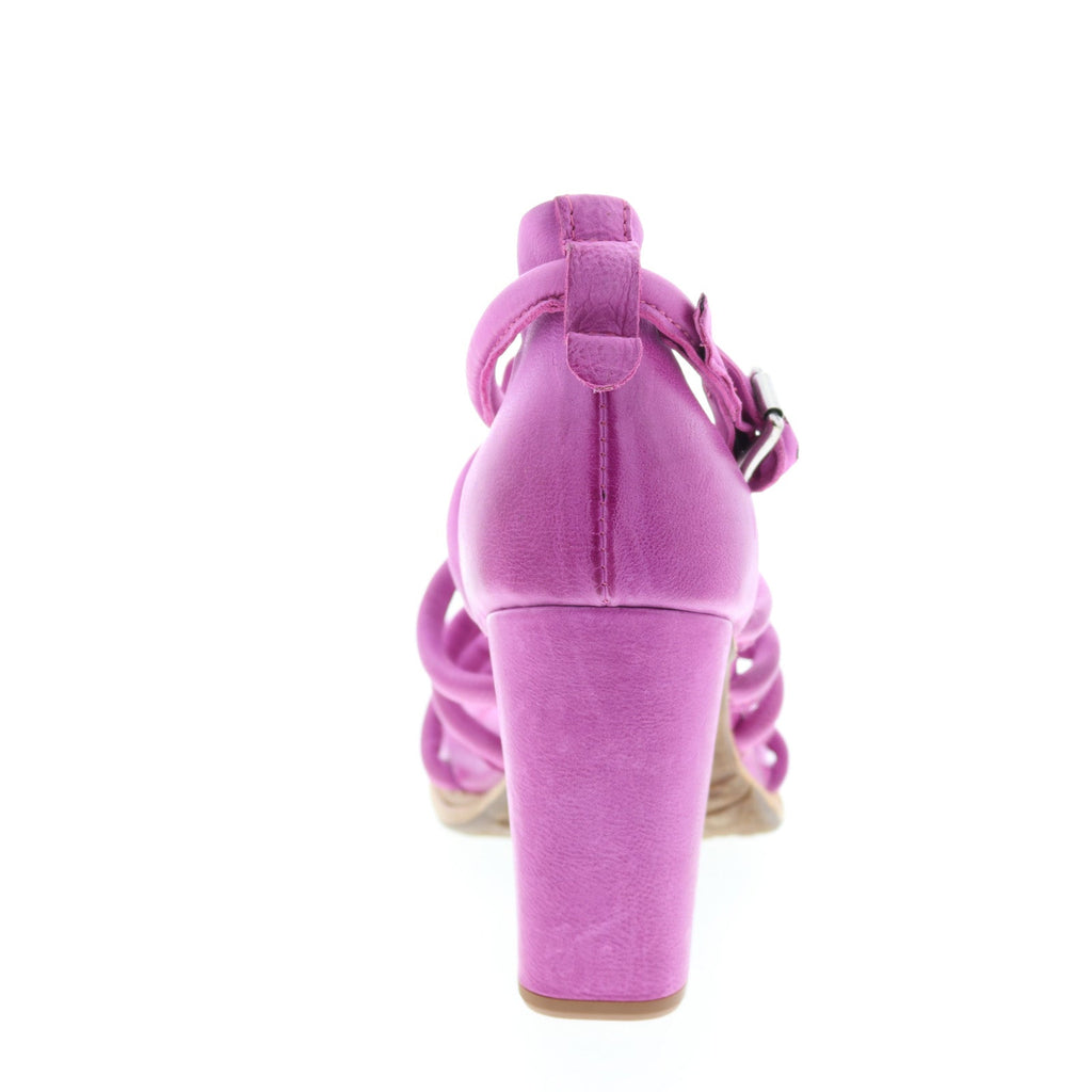 Boone A85002-201 Womens Pink Leather Hook & Loop Block Heels Shoes