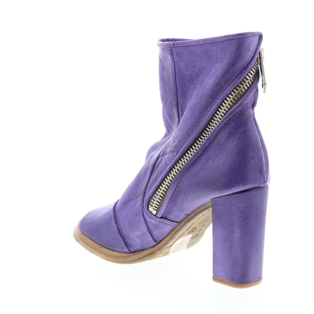 Bertrand A85004-101 Womens Purple Leather Zipper Casual Dress Boots