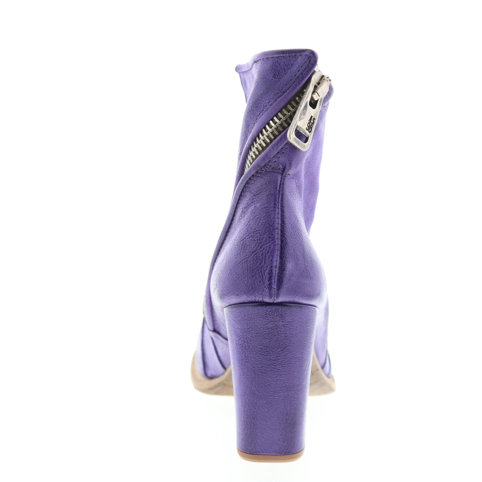 Bertrand A85004-101 Womens Purple Leather Zipper Casual Dress Boots