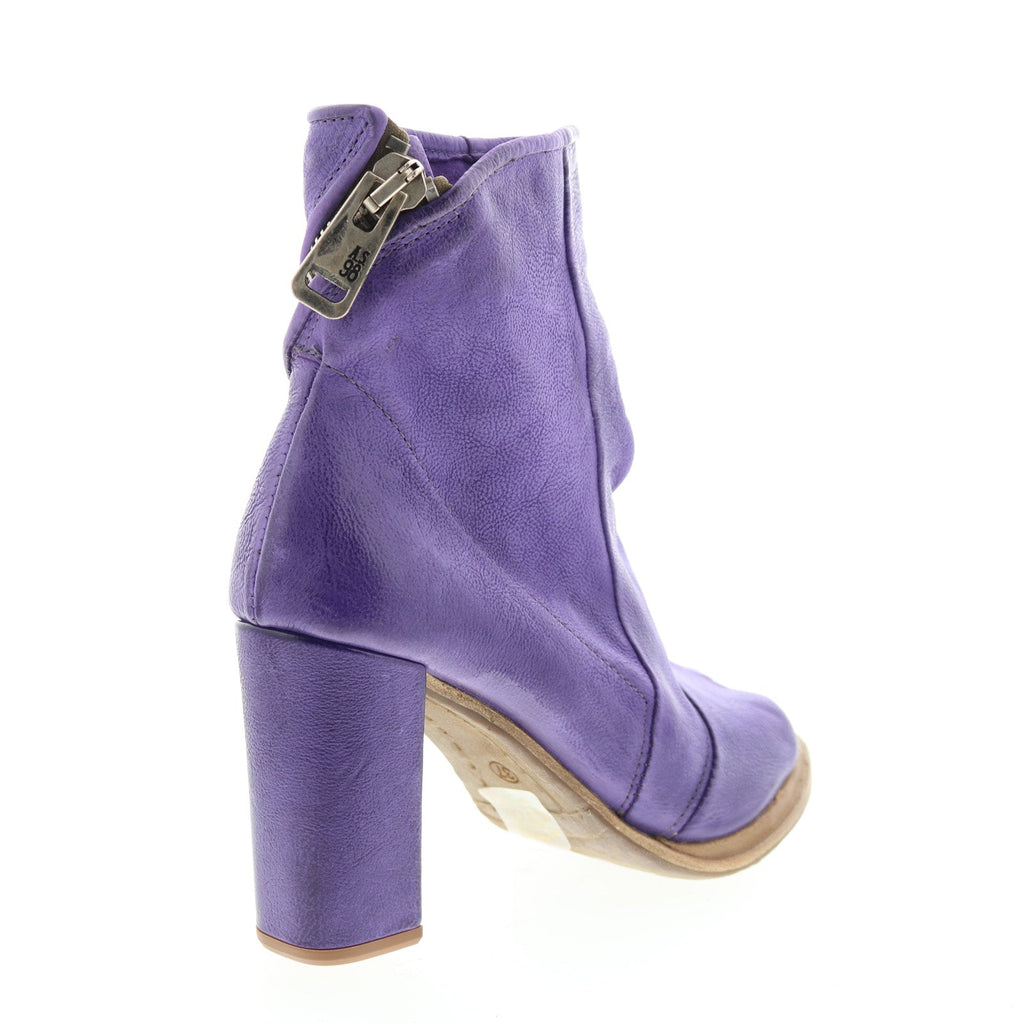 Bertrand A85004-101 Womens Purple Leather Zipper Casual Dress Boots