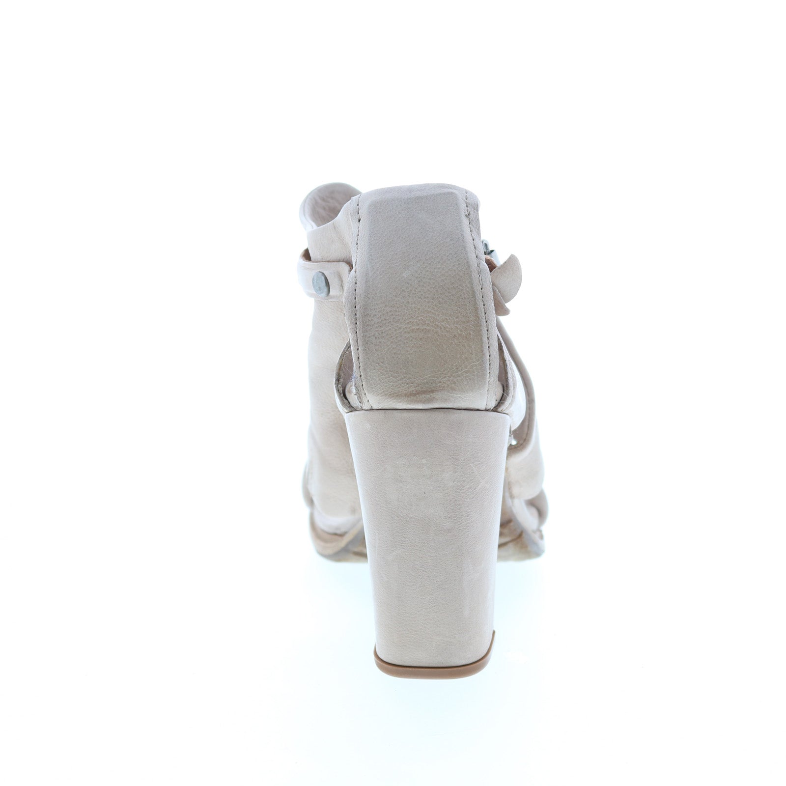 Bray A85005-101 Womens Beige Leather Hook & Loop Block Heels Shoes