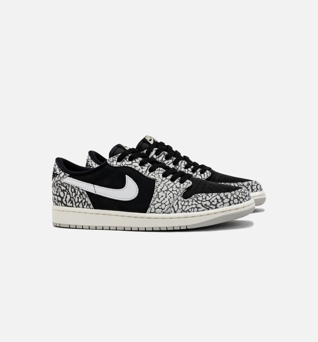 Air Jordan 1 Retro Low OG Black Cement Mens Lifestyle Shoe Black Grey