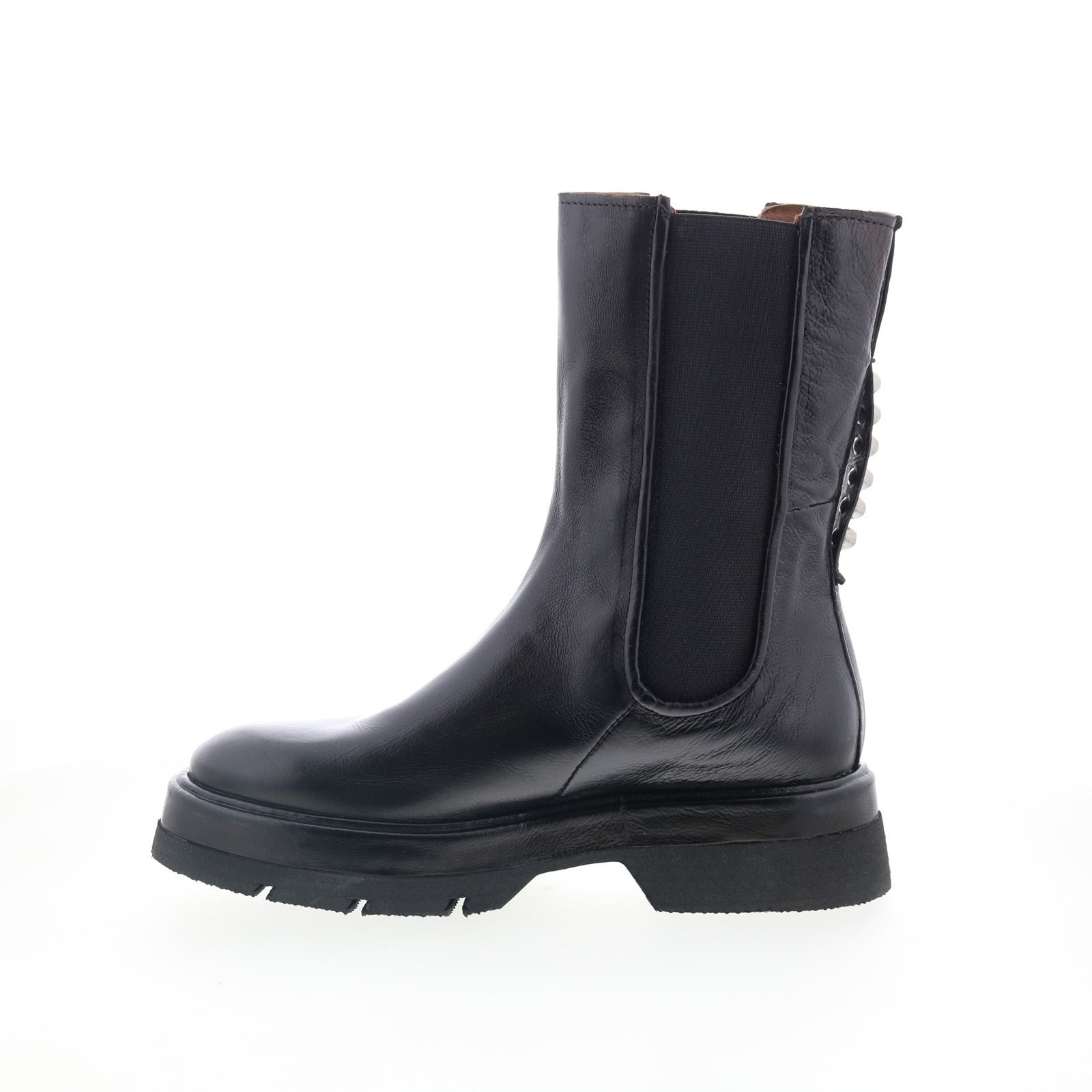 Vinny A90211-201 Womens Black Leather Slip On Chelsea Boots