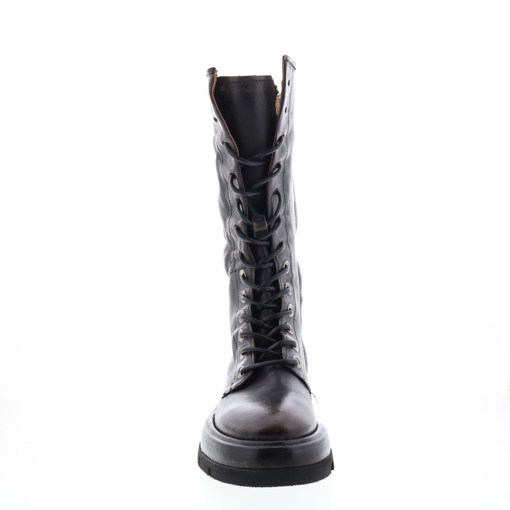 Vernell A90301-101 Womens Brown Leather Lace Up Mid Calf Boots