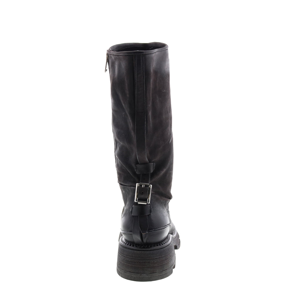 Lexington A94307-201 Womens Black Leather Zipper Mid Calf Boots