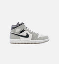 Air Jordan 1 Mid Light Smoke Grey Mens Lifestyle Shoe Grey White Limit One Per Customer