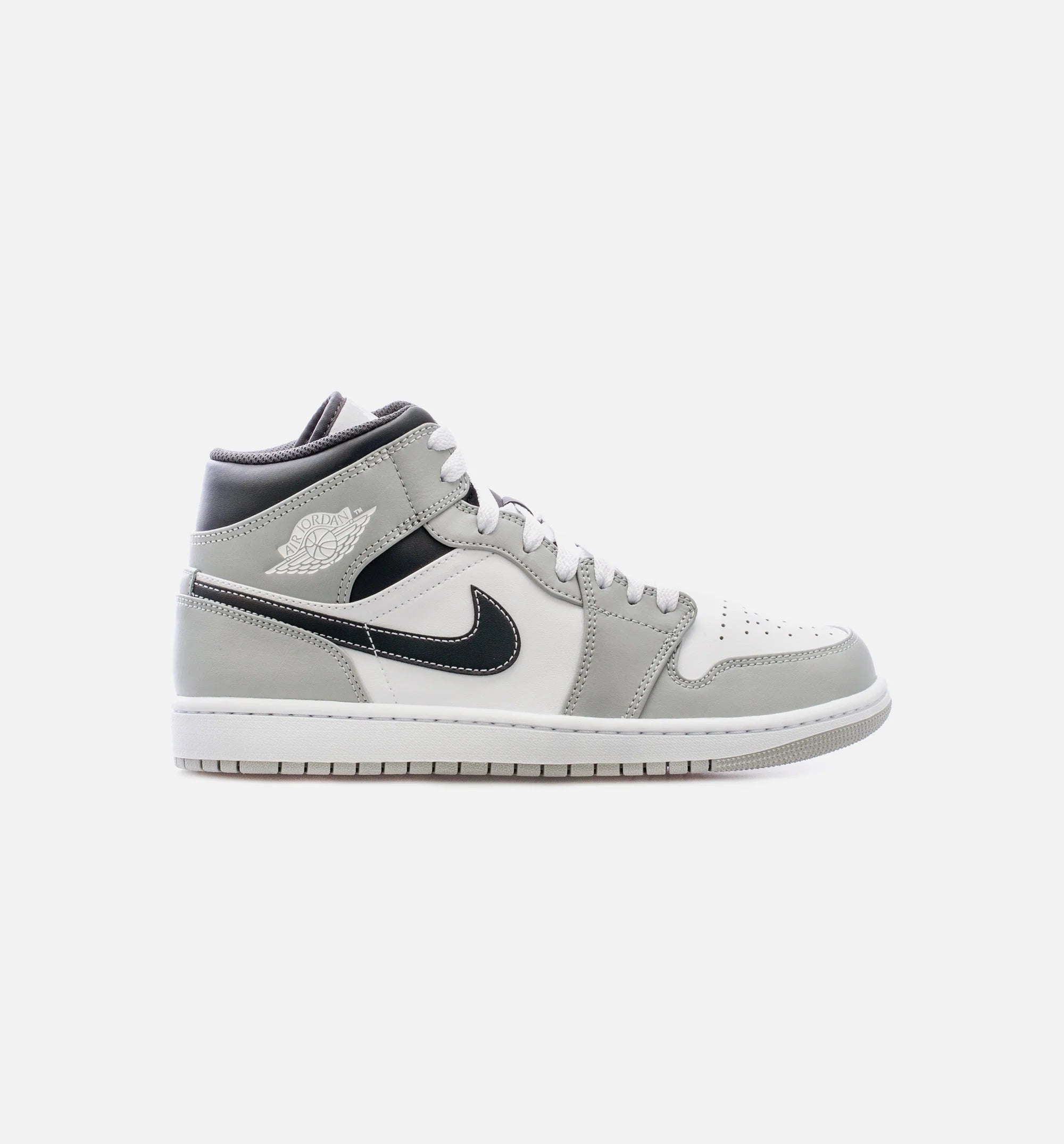 Air Jordan 1 Mid Light Smoke Grey Mens Lifestyle Shoe Grey White Limit One Per Customer