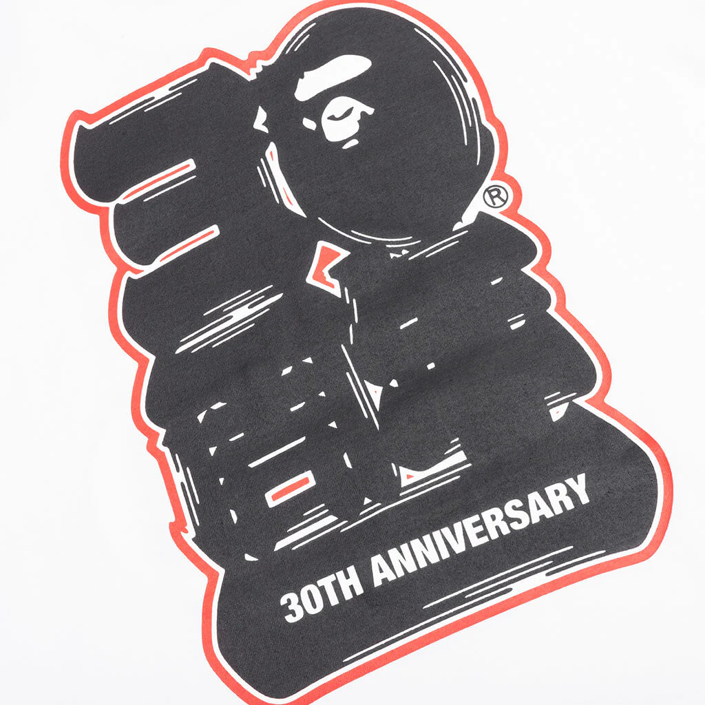 Bape 30th Anniversary Ape Head Tee White Navy