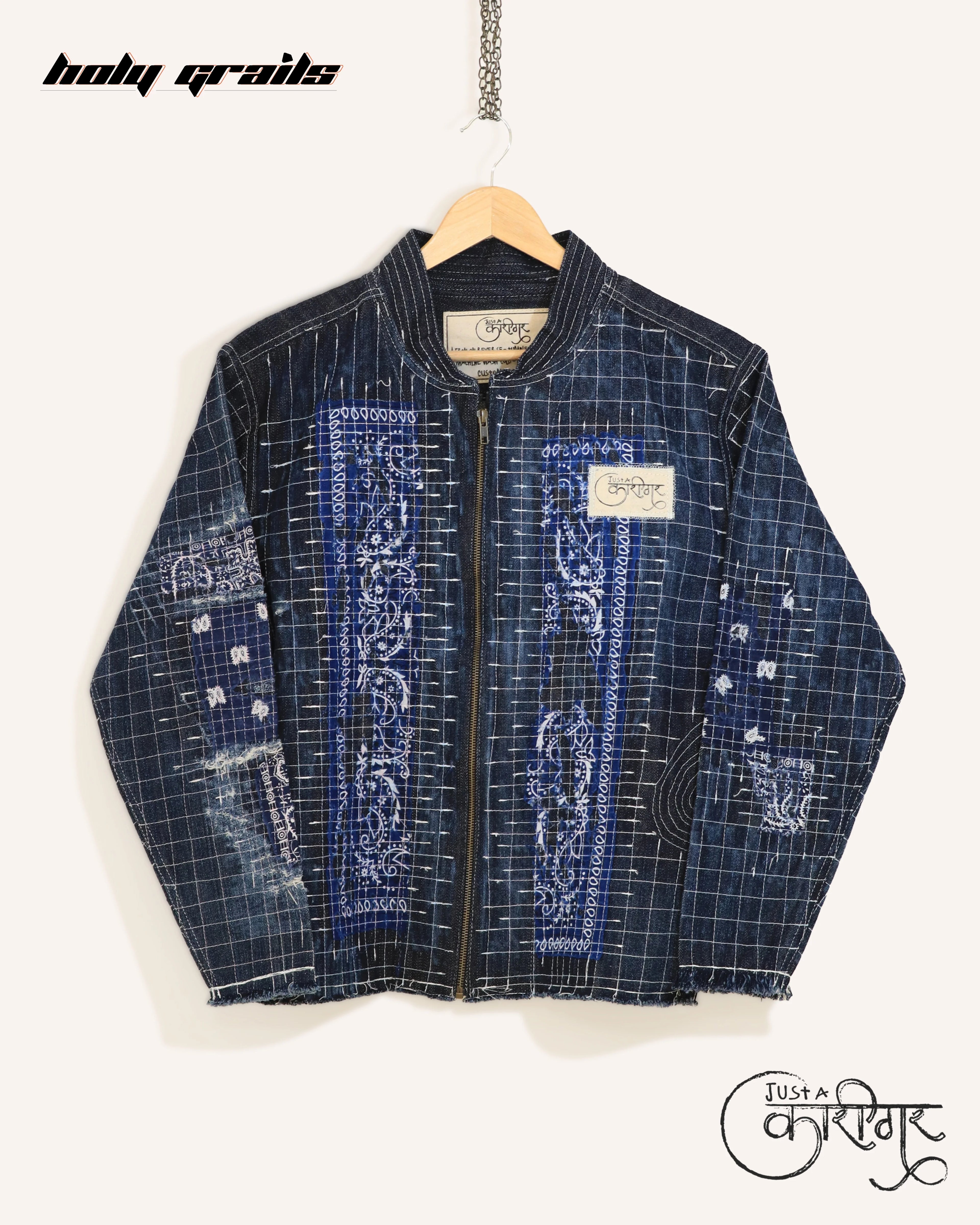 Hastkala Blue Denim Jacket HG x Just A Karigar