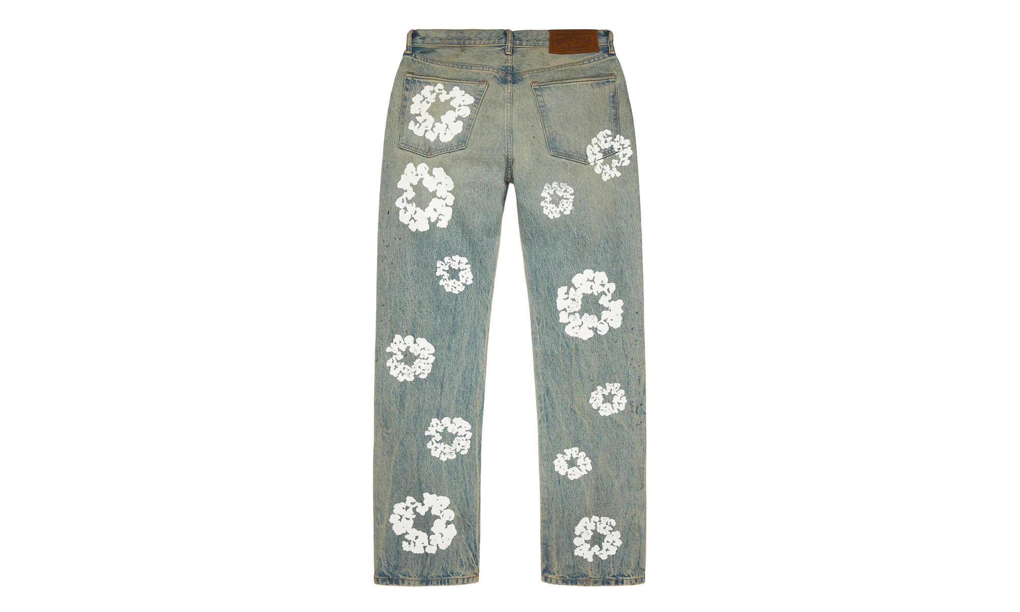 Straight Cotton Wreath Denim Pant Dirty Wash "Blue" DT600
