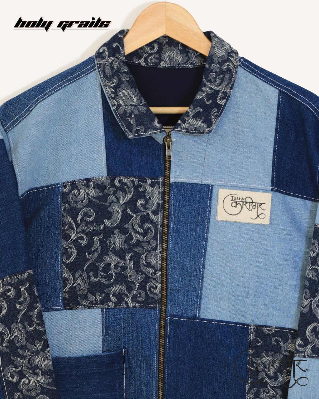 Rubix Cube Blue Denim Jacket HG x Just A Karigar
