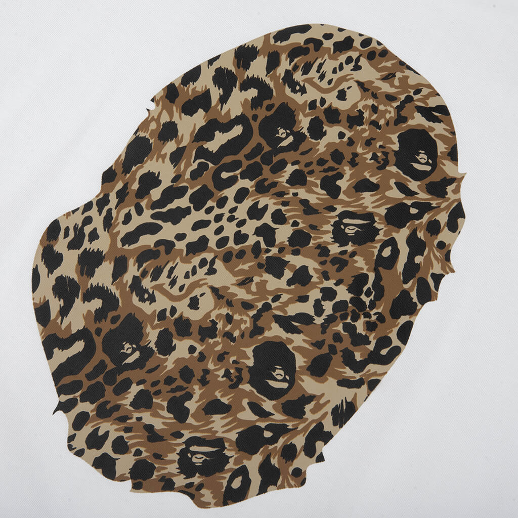 Wild Leopard Pattern Ape Head Relaxed Fit Tee White